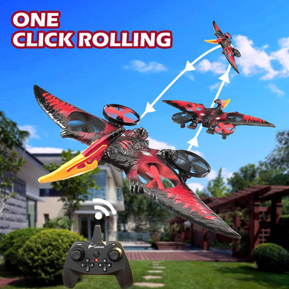 jaming Pterodactyl Drone Dragon Toys Rc Airplane for Kids and Adults Easy to Flying Dinosaur Toys Remote Controlled Aircraft for Beginners Hobby RC Plane Toys Birthday Gifts for Boys 8-12