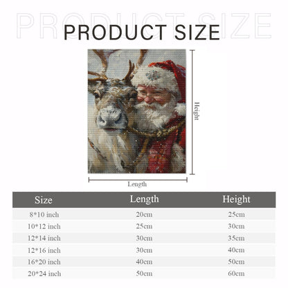 CVURMFH 5D Winter Diamond Art Kits for Adults Beginners,Xmas Christmas Santa Claus Deer Diamond Art,DIY Full Round Drill Christmas Diamond Painting Kits for Adults 16x20 Inch