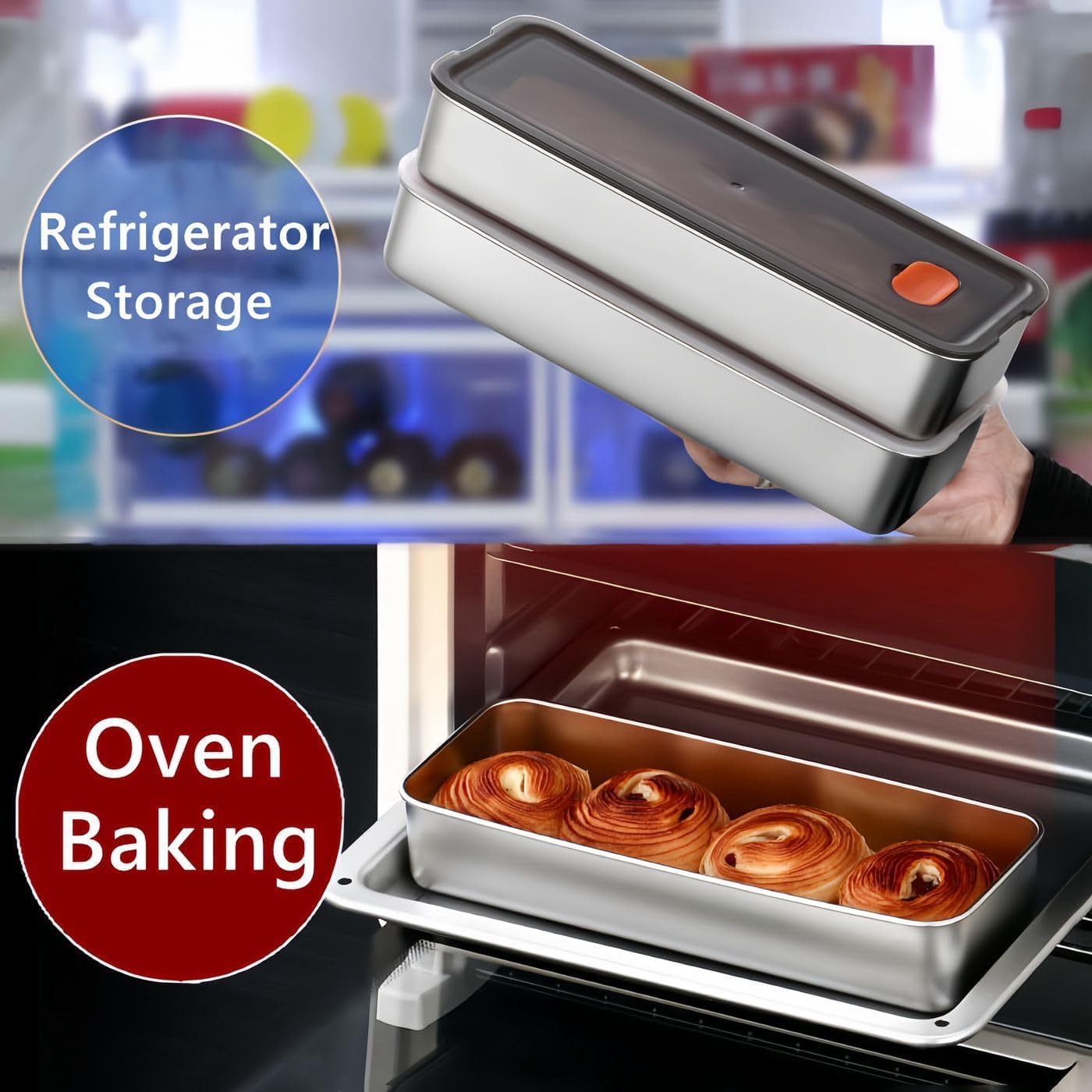 Bacon Container for Refrigerator, Airtight Stainless Steel Deli Meat Storage Containers for Kitchen Food Storage