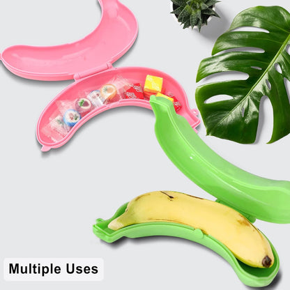 Pluzmecalm 3pcs Banana Holder Case, BPA-Free Banana Holder & Protector Box Container Outdoor Travel Case Fruit Storage Box for Picnic Camping,Food Containers