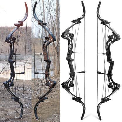 ZSHJGJR Recurve Bow American Hunting Bow 320FPS Draw Weight 40-55lbs Adjustable Compound Bow Right Hand for Archery Hunting Fishing Shooting (Black Bow Only)