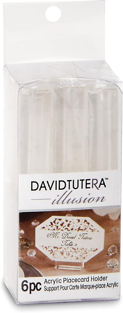 Darice David Tutera Illusion Acrylic Base Card Holders, Clear, 6 Piece, 6 Count