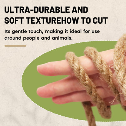 SDHUATUO Jute Twine Rope 5mm x 164ft, Natural Hemp String for Gardening, Crafting, Cat Scratching Post, DIY Crafts, Bundling, Home Decor