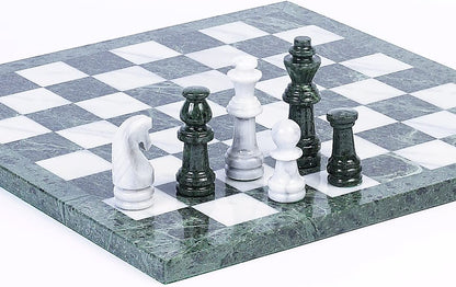 Central Park South Deluxe Marble Chess Set Extra Large King Height 4 1/4"