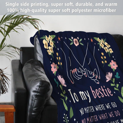 GiltGlimmer Friendship Gifts for Women, Best Friend Birthday Gifts for Women, Best Friend Blanket Gift, to My Bestie Throw Blanket for Christmas 80" x 60"