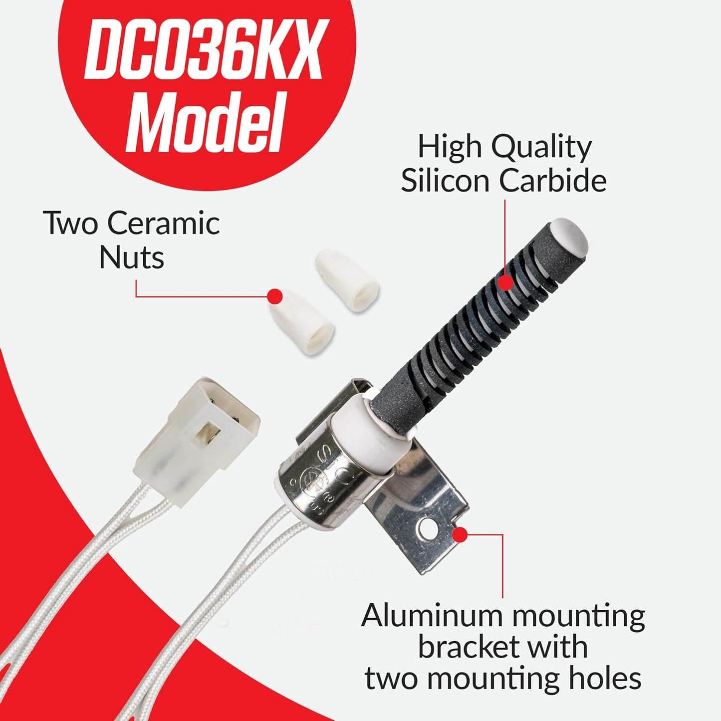 Universal Dryer Igniter DC036KX, Compatible with 134393700, AP3749553, SDE358