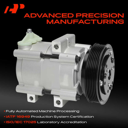 A-Premium Air Conditioner AC Compressor with Clutch Compatible with Ford Focus 2003 2004 2005 2006 2007, FS10 Compressor Style