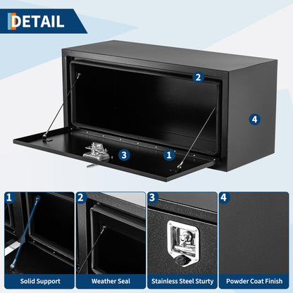 GAOMON Truck Tool Box with T-Handle Lock, Heavy Duty Truck ToolBox Truck Storage Organizer Tool Box Chest For Truck Bed, RV, Trailer (18 * 18 * 24-Black, Black)