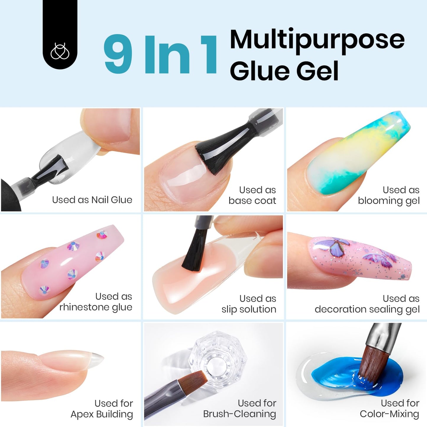 Beetles Gel Nail Kit Short Almond with Nail Dehydrator and Primer, 576Pcs Half Matte Etch-X Gel Nail Tips Solid Nail Glue Mini Nail Lamp Acrylic Nail Tips Easy DIY Nail Extension Set Gift for Women