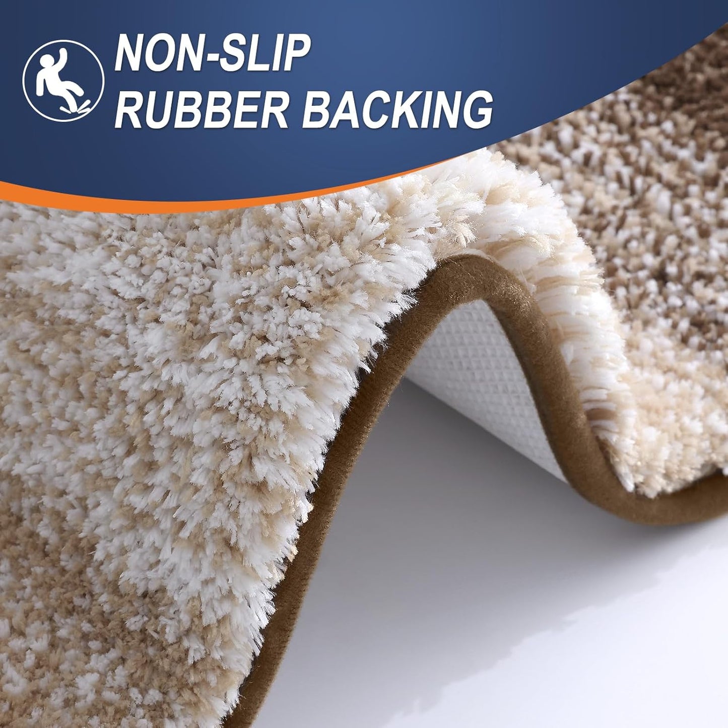 OLANLY Bathroom Rugs - Extra Soft Microfiber Mat with Rubber Backing | Quick Dry, Machine Washable, 30x20, Light Brown