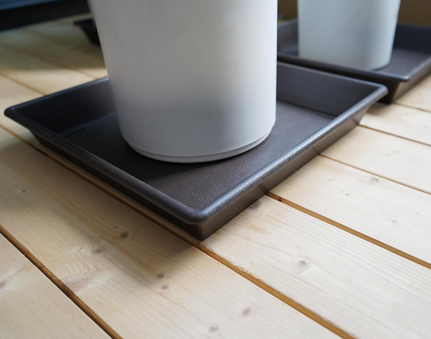 NIMYAU 12 Inch 2 PackPlant Square Plant Saucer Stand Plant Trays for Pots Heavy Duty Plastic Plant Saucers for Indoors