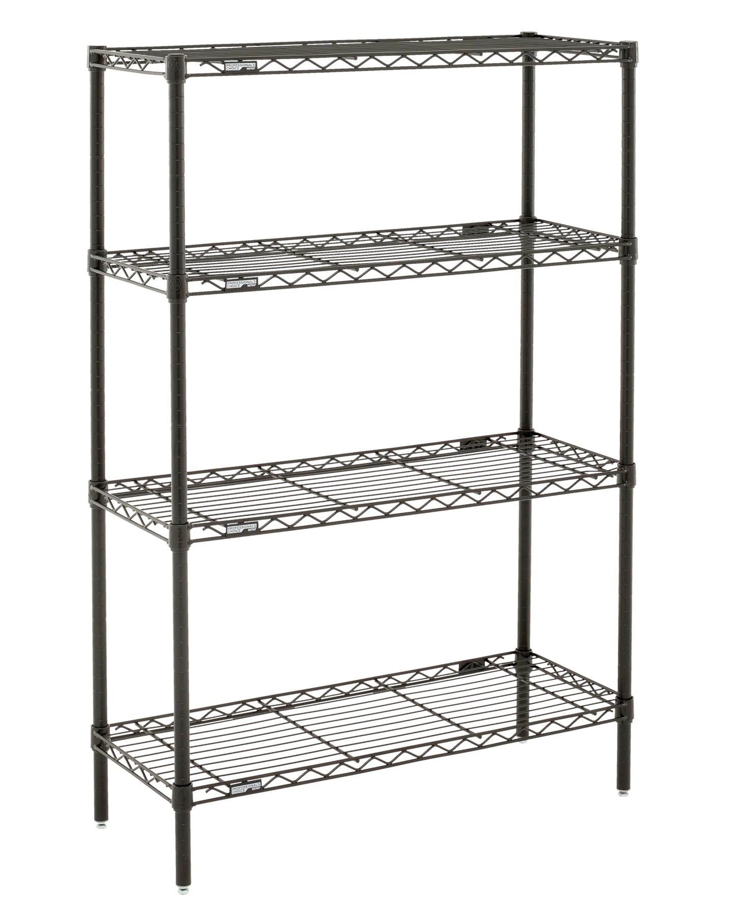 Metro Professional's Choice Commercial-Grade NSF Shelving Unit - Multipurpose Adjustable Wire Shelf for Home, Garage, Kitchen and More - 4 Shelves, 14" W x 36" L x 54" H - Black