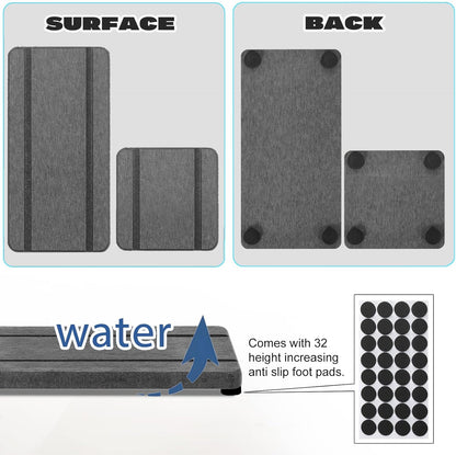 Skiennix Stone Drying Trays - Water Absorbing Diatomaceous Earth Soap Dish & Coaster Set (4PCS)