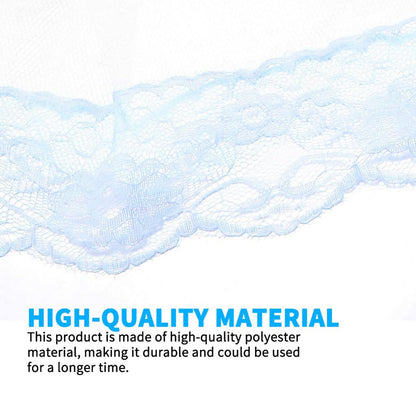 Vawolecy Universal Crib Floor Mosquito Net with Lace, Breathable Crib Netting Bed Curtains Canopy for Baby Kids, Toddler Bed Crib Dome Canopy Netting Without Stand