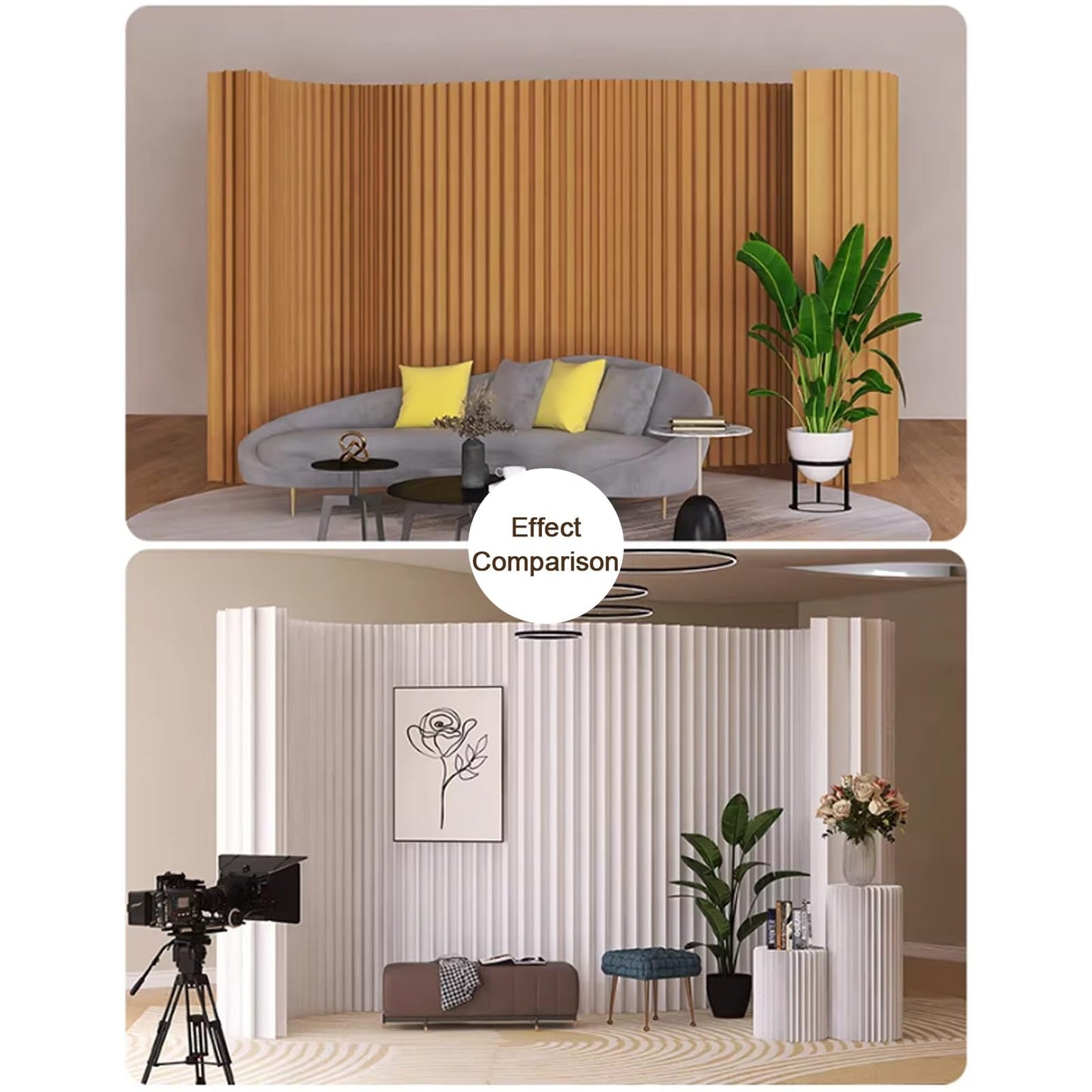 Portable Folding Privacy Room Divider, Freestanding Paper Screen Wall Partition for Indoor Use, Ideal for Home Office Studio Exhibition, H160xL500cm