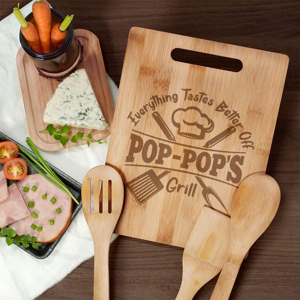 Grandpa Cutting Board - Gifts for Grandpa from Grandkids - Pop Gifts for Father's Day - Kitchen Gift for Christmas,