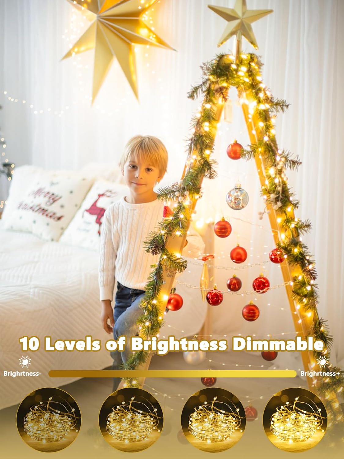 26FT 80 1 Pack 8 LED Fairy Lights Battery Operated with Remote Control & Timer, String Lights Outdoor Indoor, Modes