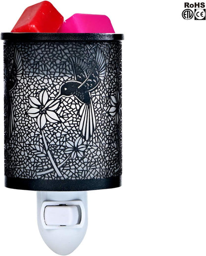 ASAWASA Metal Plug-in Wax Warmer with Silicone Liner, Electric Wax Burner Melter Night Lamp for Home Decor, Hummingbird