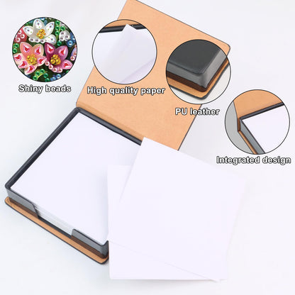Formeydemi 2 pcs Flower Diamond Painting Kit Note Box,Memo Paper Storage Box Diamond Art,Sticky Note Holder Diamond Art,Diamond Painting Memo Pad For Office Desk. (Flower)
