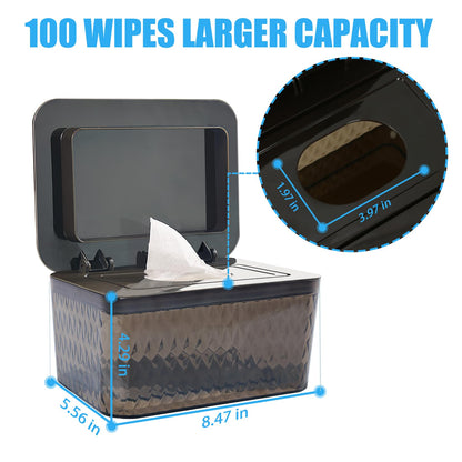 AWGOU Wet Baby Wipes Dispenser - Large Capacity Wipe Holder Seal-Designed Dust-Proof Wet Wipes Container Keep Diaper Wipes Fresh