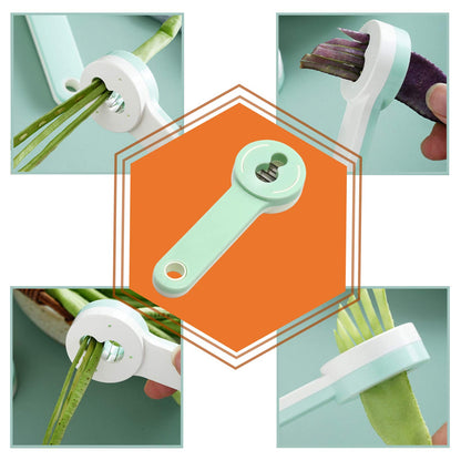 2Pcs Multifunction Bean Slicer, Stainless Steel Snow Bean Green Bean French Bean Cutter Long Bean Shredder Stringer Kitchen Tool