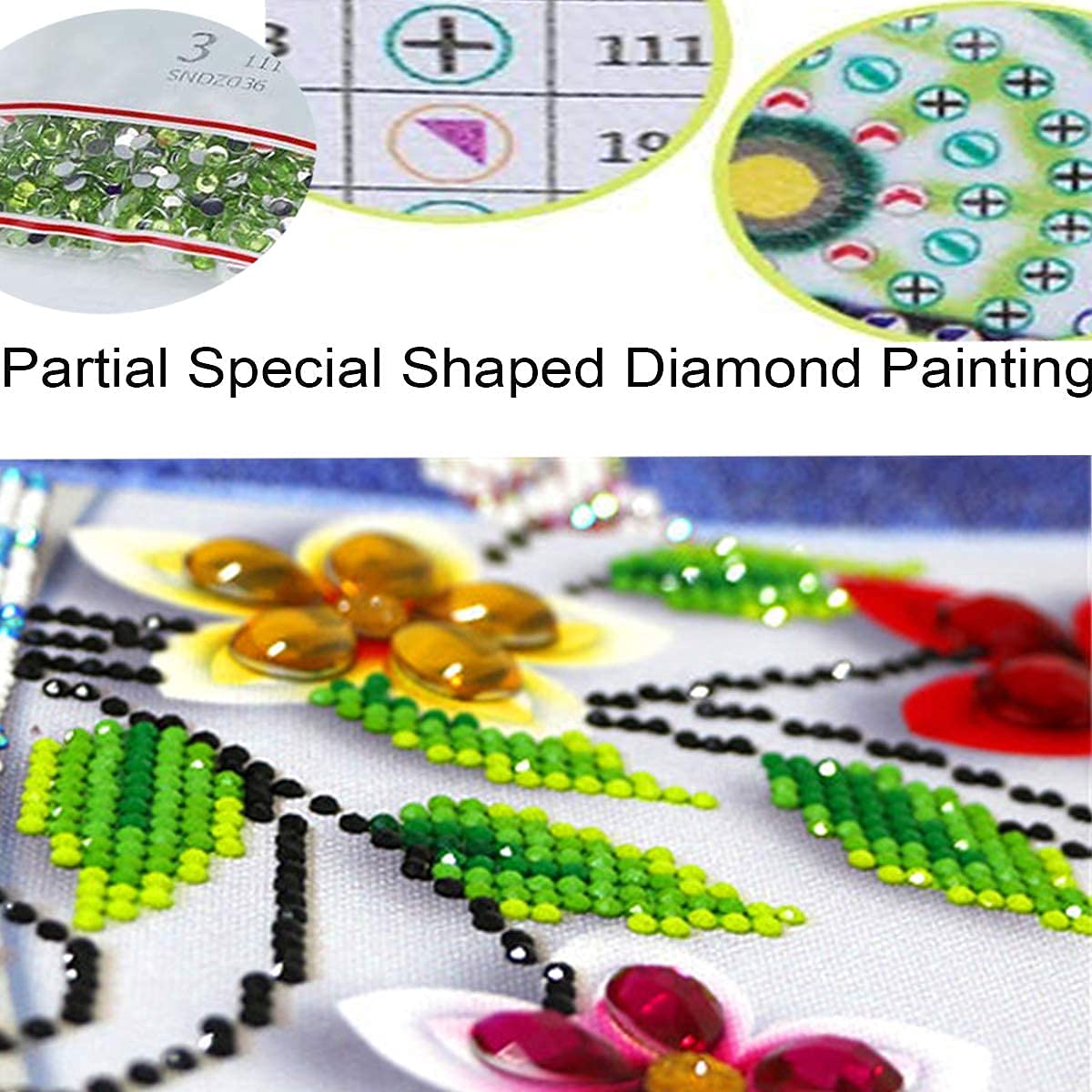 2 Pack DIY 5D Diamond Art Painting Kits - Special Shaped Rhinestones, Partial Drill Lady Crystal Art Crafts (Large, 12x24 inch, Lavender Pattern Dress+Pink Dress)