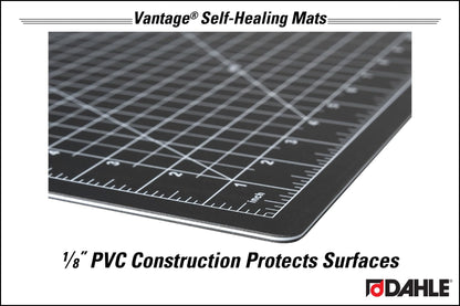 Dahle Vantage 10673 Premium Self-Healing Cutting Mat, 24"x36", 1/2" Grid, 5 Layers for Max Healing, Perfect for Crafts & Sewing, Black