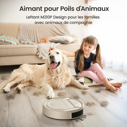 Lefant M210 Pro Robot Vacuum, Slim Quiet, 3 Adjustable Suction Levels, 6 Modes, Robot Vacuum Cleaner for Pet Hair, Hard Floors & Low Carpets, Self-Charging, WiFi/App/Alexa Control, Gray