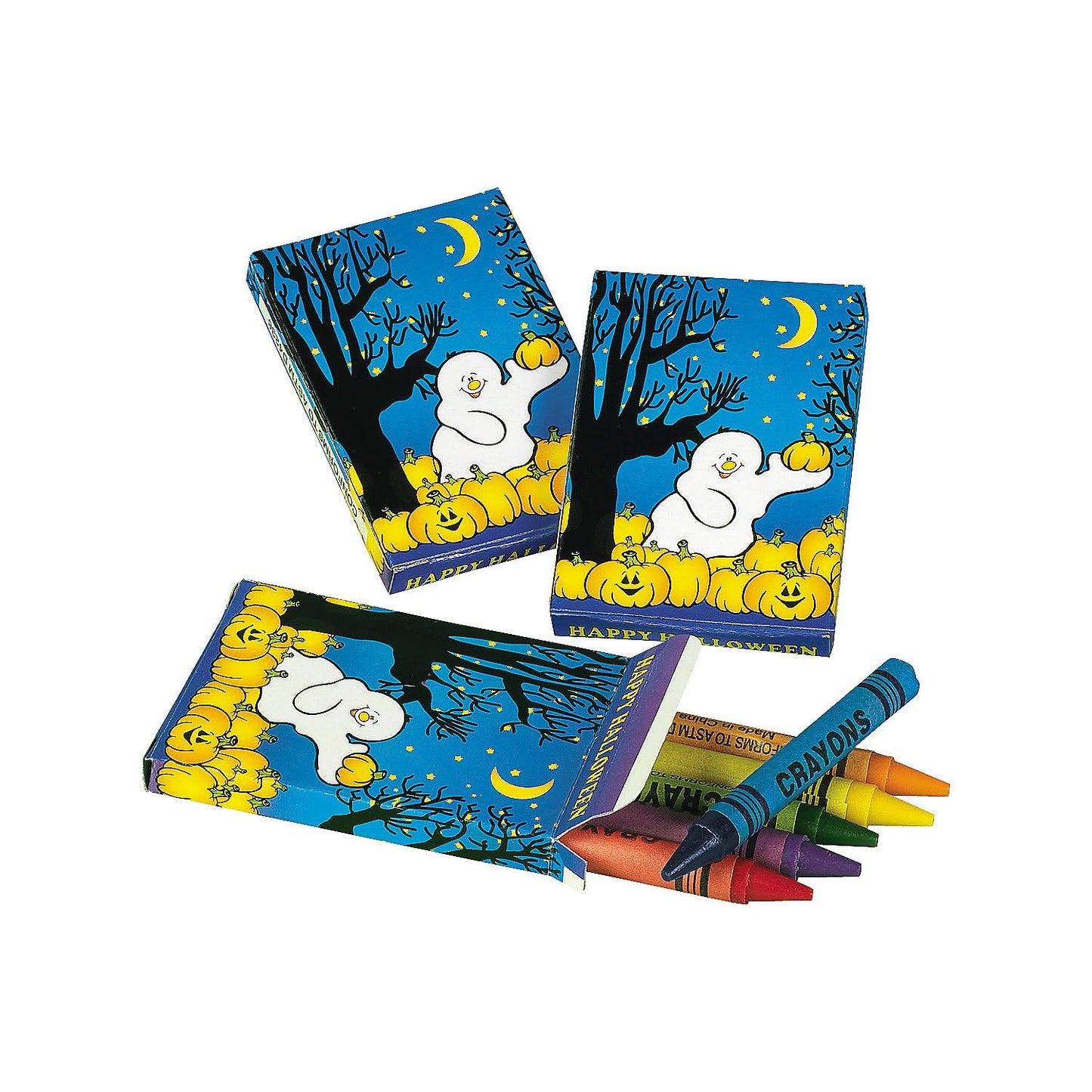 Fun Express Halloween Crayons Bulk Party Favors - 24 Boxes Non-Toxic Drawing Supplies for Kids Classroom Treats | Perfect for Trick or Treat Goodie Bags & Fall Crafts Activities