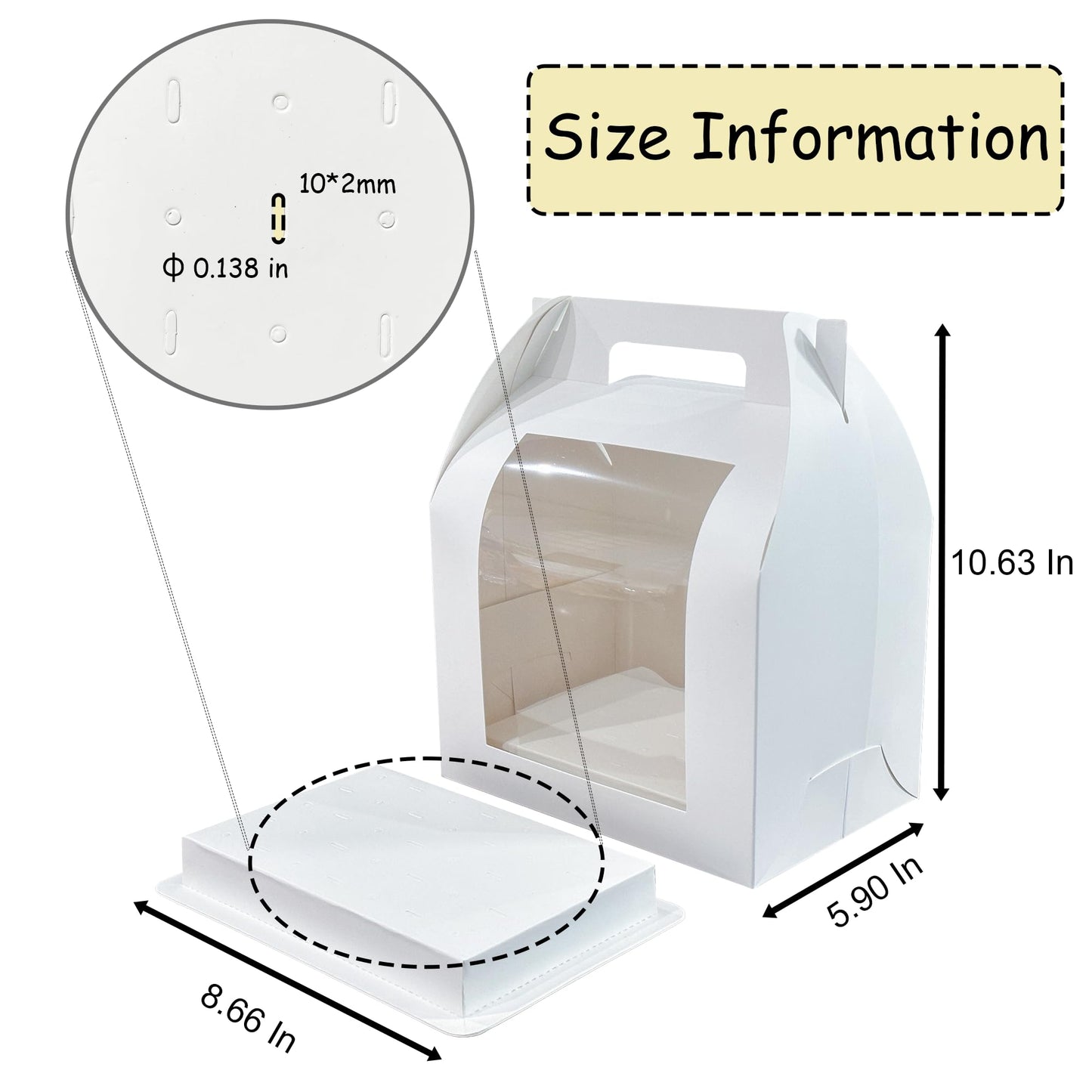 8pcs Portable Cake Pop Holder Boxes,Cake Pop Boxes Packaging, Cake Pop Display Stand with Clear Window,White Cakesicle Boxes