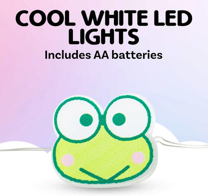 20ct 7 (2 Silver Buffalo Sanrio Hello Kitty and Friends Keroppi Decorative String Lights, Feet Long, Battery Powered AA