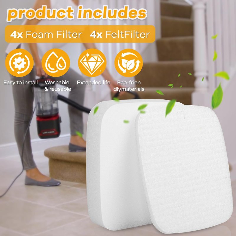 Airoak UV850 Felt & Foam Filters for Shark DuoClean Upright Vacuum