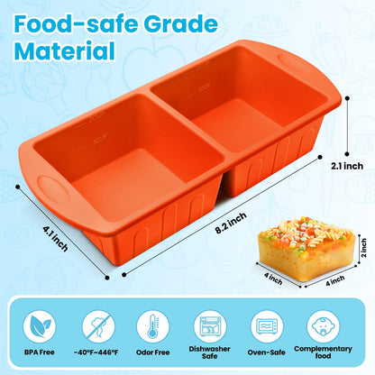 2 Pack Silicone Freezer Trays With Lid For Easy Storage Silicone Soup Freezer Molds 2 Cup ，Perfect For ice cube tray Freezing Broth Sauces Store Leftovers , Leakproof, Easy Release Dishwasher Safe