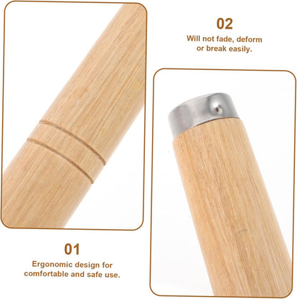 Uonlytech Stockpot Handle, Wooden Wok Handle Replacement for Frying Pan and Cookware