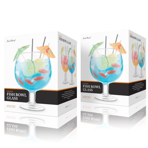 Final Touch Fishbowl Glass, Set of 2 - Extra Large Novelty Cocktail Cups for Oversized Margaritas, Daiquiris, Vibrant Party, Weddings, Gifting - Drinkware with Thick Stem & Dishwasher Safe