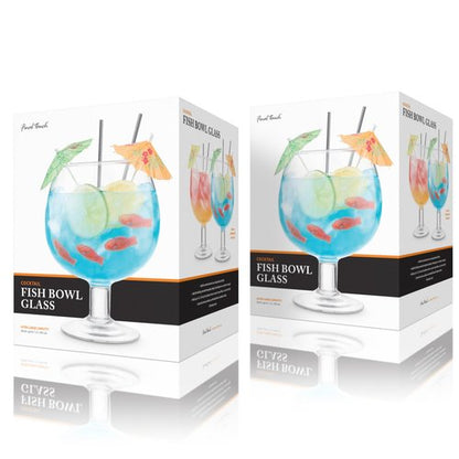 Final Touch Fishbowl Glass, Set of 2 - Extra Large Novelty Cocktail Cups for Oversized Margaritas, Daiquiris, Vibrant Party, Weddings, Gifting - Drinkware with Thick Stem & Dishwasher Safe