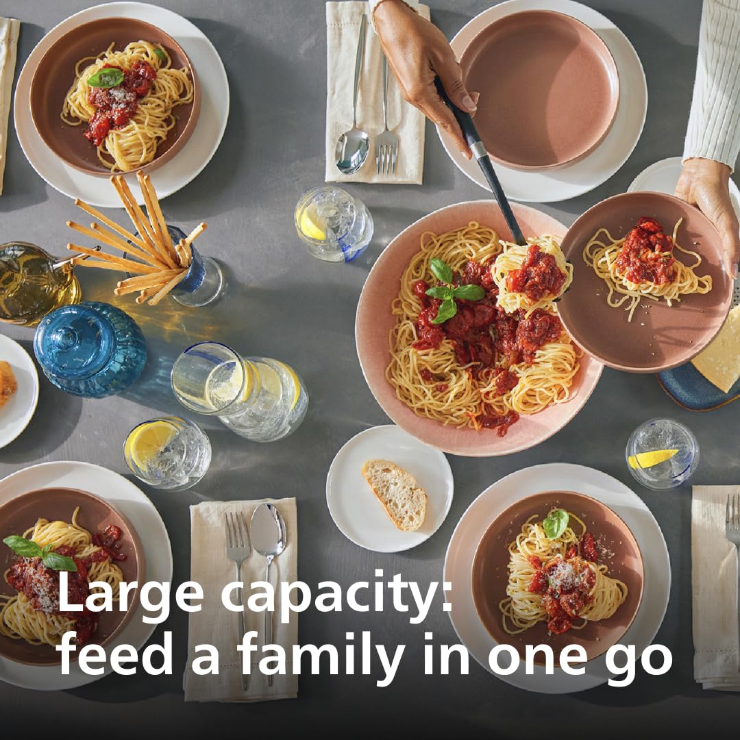 Philips 7000 Series Pasta Maker, ProExtrude Technology 150W, 8 discs, Perfect Mixing Technology, Prepare up to 8 Portions, HomeID App, White, (HR2660/03)