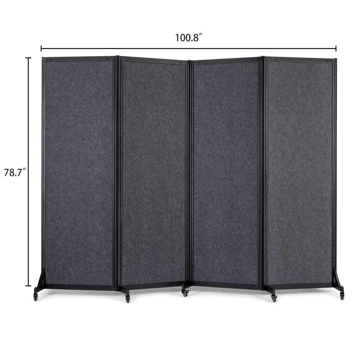 Strongbird Room Partition,Office Divider,Portable Commercial Screen Dividers,Privacy Partition Separator,Classroom School Dividers,8'5"W x 6'7"H,4 Panel,Grey