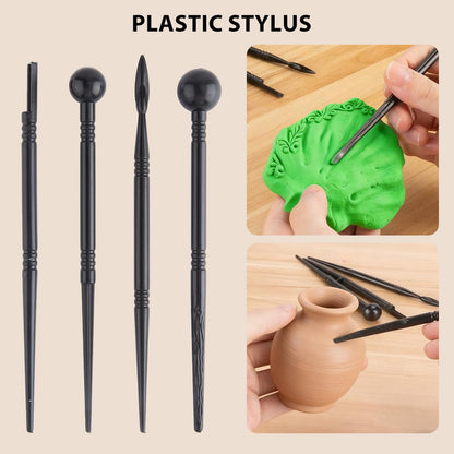 36 PCS Clay Tools Kit, Polymer & Air Dry Clay Sculpting Tools Set, Pottery Tools for Stippling, Carving, Molding, Shaping, Drawing and Dotting for Crafts and Art Projects