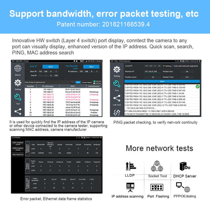 EVERSECU CCTV IP Camera Tester Monitor with Cable Tracer, 8MP AHD CVI TVI CVBS IP Camera Test 4K HD Display Video Monitor 5inch IPS Touch Screen IPC Tester with POE PTZ WiFi RS485 HDMI & VGA Input