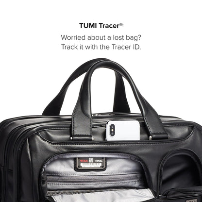TUMI - Alpha Medium 15" Expansion Laptop Briefcase - Professional Briefcase for Commute or Travel - Padded Compartment Fits up to 15" Screen - Black Leather
