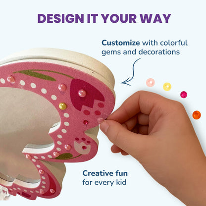 DIY Butterfly Space Mirror Light - 2 In 1 Mirror & Space Tunnel Effect with LED Lamps - Perfect Science Kids Arts and Craft Activity Kit for Girls 7-12 Years Old - Foam Craft with Gem Art Decorations
