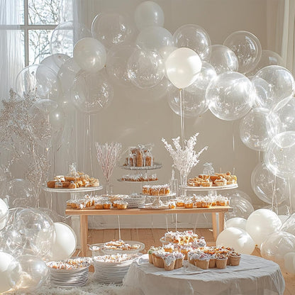 PartyWoo Clear Balloons - 100pcs Transparent Balloon Arch Kit for Weddings, Graduations & Parties | 18", 12", 10", 5" Sizes