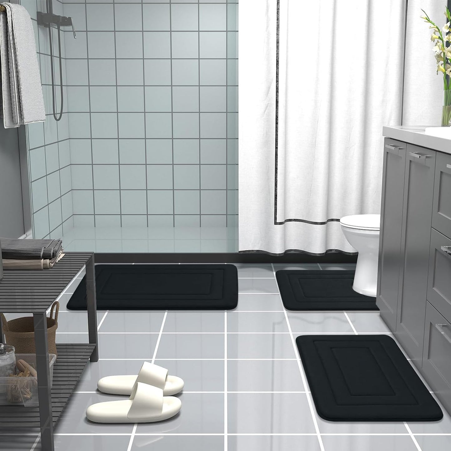 Arotive Memory Foam Bathroom Rug Mat 24x16, Ultra Soft and Absorbent Bath Mat for Bathroom Floor