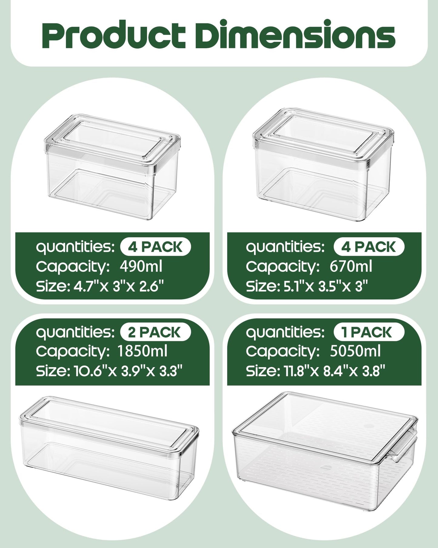 KEMETHY 11 Pack Refrigerator Organizers and Storage, Stackable Fridge Organizer Bins, BPA-Free Clear Plastic Fruit Storage Containers for Fridge, Kitchen, Fruits, Drinks, Produce, Vegetable