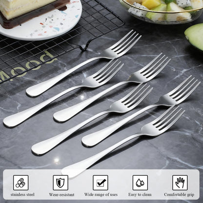 Berglander Dinner Forks Set 24pcs, Stainless Steel 7.28" Table Salad Forks, Flatware Silverware Fork for Home Kitchen, Restaurant, Hotel, Dishwasher Safe