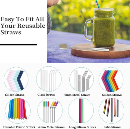 5 in 1 Electric Bottle Brush Cleaner Compatible Stanley Bottle Brush Straw Cleaner Multifunction Rechargeable IPX6 Waterproof Extra Long Design for Stanley Cup, Sports Bottle and More (Purple-1)