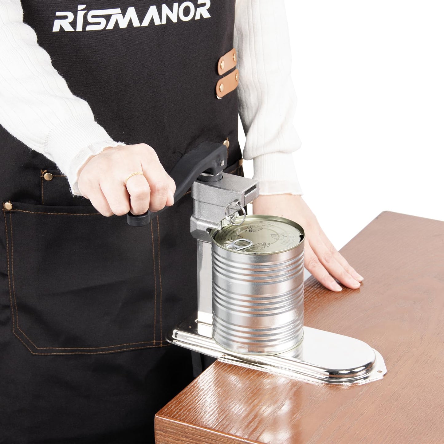 Rismanor Commercial Manual Can Opener Table Industrial Heavy Duty Can Opener with Plated Steel Base Adjustable Height Up to 13" Tall for Restaurant Kitchen Hotel Bar