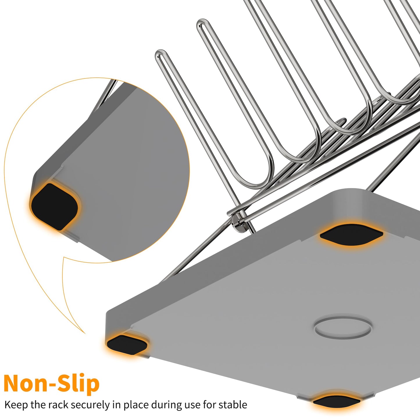 Solvrix Bottle Drying Rack, Stainless Steel Foldable Water Bottle Drying Rack Organizer with Drain Tray for Baby Bottles, Cups, Mugs and Glass, Baby Bottles Dryer Countertop, Stainless Steel