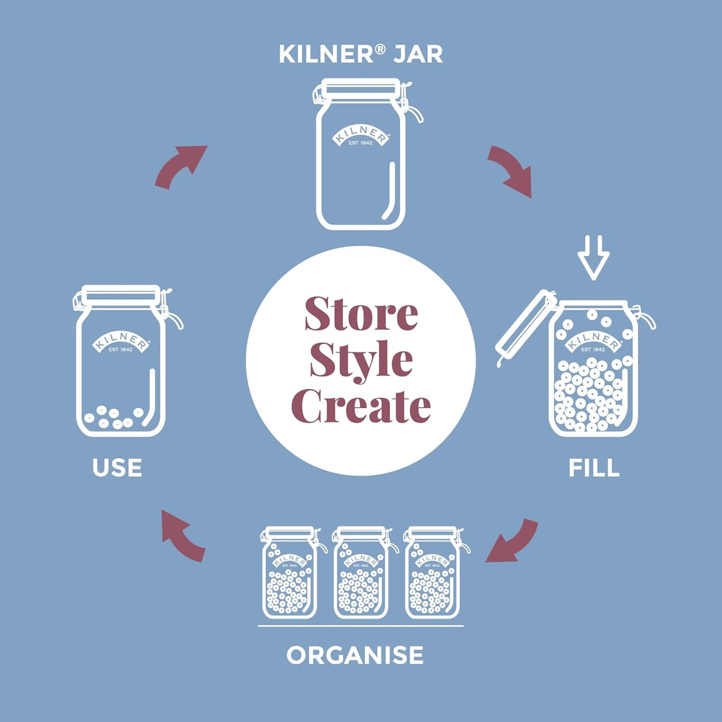 Kilner Round Swing Top Glass Jar, 12 oz